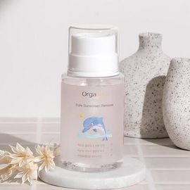 (Package Renewal) ORGABEBE Pure Sunscreen Remover 200ml – Pump-Type Cleansing Water for Mineral Sunscreen, pH 6.0 Toner with Phytotherapy & Soothing Care _ Made in KOREA  